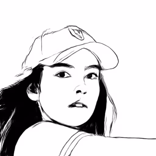 Kopf-Cartoon im Bleistiftskizzen-Stil