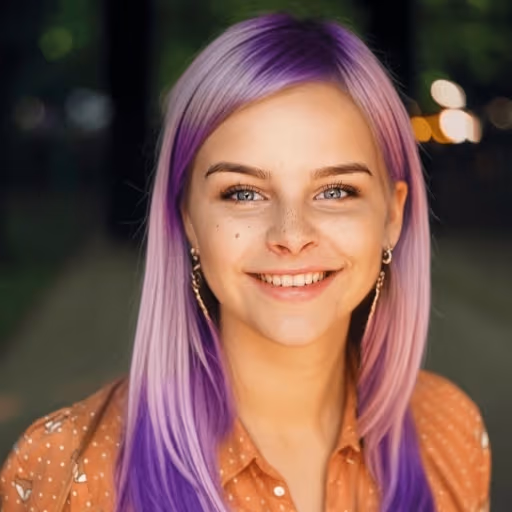 ライトパープルの髪色